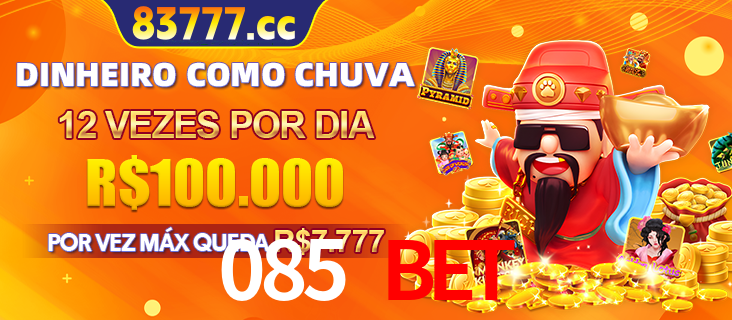 Banner do programa de recompensas Recomende para amigos do 085 BET, detalhando os bônus por convidar amigos, com prêmios que chegam a R$288.888.