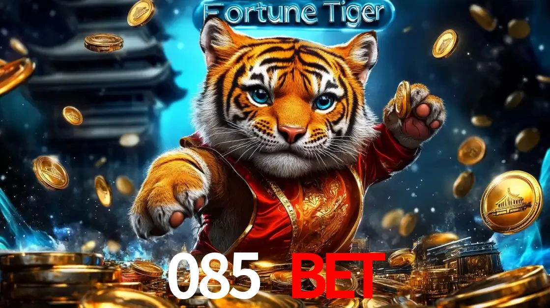 Imagem promocional do jogo de slot Fortune Tiger, com um tigre majestoso em traje tradicional cercado por uma fortuna em moedas de ouro, disponível agora no cassino 085 BET.